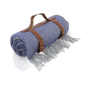Picnic Blanket Extra Large Waterproof with Strap 59"x79" - Machine Washable Tass